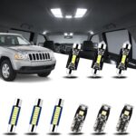 EASY EAGLE LED Interior Car Lights for Grand-Cherokee-1999-2010: 14 Piece Kit White LED Light Bulbs - Super Bright 6000K + Install Tool