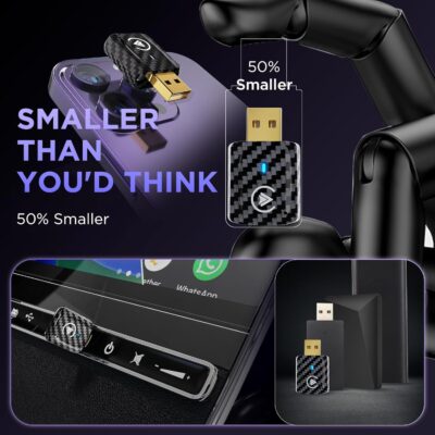 2in1 Carplay Wireless Adapter Android Auto Wireless Adapter, Mini USB Small Dongle Fast Auto Connect, Car Play Play Plug, for Apple iPhone iOS & Android 11+, OEM Wired Car Model 2017+, Black - Image 5