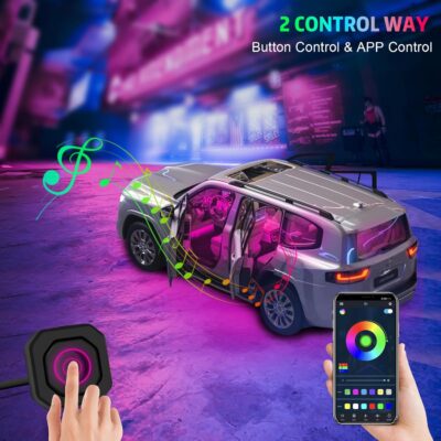 Acrylic Interior Car LED Strip Light with Wireless APP, RGB 6 in 1 & 175 inches 593 LEDs,Car Ambient Lighting Kits Sound Active Function Music Sync LED Strip for Car Accessories - Image 7
