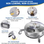 MEKOH 14" Pressure Washer Surface Cleaner 4500PSI, 4 Wheels Stainless Steel Power Washer Attachment for Driveway Sidewalk Patio Concrete, 1/4'' Quick-Connect, 1 Extension Wand & 2 Replacement Nozzles - Image 7