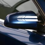 2PCS Car Rear View Mirror Sticker Decal, Waterproof Vinyl Car Body Reflective Stripes, Vehicle Side Mirror DIY Stickers Decoration, Anti-Collision Warning Auto Decals for Most Cars (White)