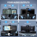 10.26'' Portable Apple CarPlay Screen for Car with 4K Dash Cam & 1080P HD Backup Camera, Wireless Car Play & Android Auto with OTA,GPS Navigation, Airplay, Mirror Link - Image 5