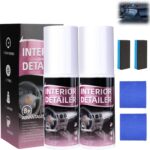 2Pcs Car Interior Cleaner,Interior Detailer Spray,Deep Cleaner Polishing,Tire Cleaner,Suitable for Cleaning Rubber, Plastic, Leather Surfaces Inside The Car
