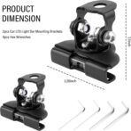 2PCS Car LED Light Bar Mounting Brackets with Hex Wrenches,Adjustable Car Accessories Hood Mount Light Brackets,Universal Car LED Grill Lights Bar Brackets for Car Truck SUV (Black) - Image 2