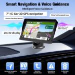 GPS Navigator for Car Truck RV - 7'' HD Touchscreen Navigation System, Latest 2025 Maps Free Lifetime Updates, Speed & Red Light Warning, Turn-by-Turn Voice Guidance, GPS Navigation for All Cars - Image 2