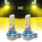 Marsauto H16 H11 H8 LED Fog Light Bulb Yellow, 12,000 Lumens 3500K Amber Yellow Fog Lights Super Bright & Compact H8/H11 LED Bulb, 1:1 Mini Size Plug and Play, Side Marker & Parking Light Combos - Image 9