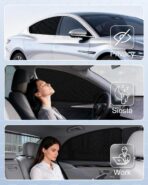 Car Window Shades(2 Pack)-Side Window Sun Shades, UV Protection Breathable Spandex Baby Window Covers, Universal Fit Most of Cars, Protect Privacy for Family (27.2"x39.8") Black - Image 4