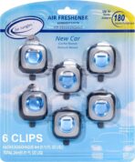 Air Jungles New Car Scent Car Air Freshener Vent Clip, 6 Count Long Lasting Up to 180 days, Natural Essential Oil Car Fragrance for Women and Men, Odor Eliminator - 4ml Each