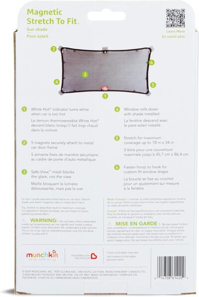 Munchkin® Brica® Magnetic Stretch to Fit™ Sun Shade, Black, 1 Pack - Image 7