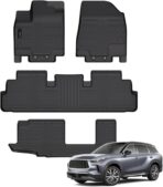 Auxko All Weather Floor Mats Fit for Nissan Pathfinder 2022-2025 2026(8 Seat) / Infiniti QX60 (7 Seat) TPE Rubber Liners Set All Season Guard Odorless Anti-Slip Floor Mats
