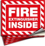 iSYFIX Fire Extinguisher Inside Signs Stickers – 5 Pack 5x4 Inch – Self-Adhesive Vinyl Decals, Laminated for UV, Weather, Scratch, Fade Resistance, for Cars, Trailers, Rv's, Trucks and Vehicles