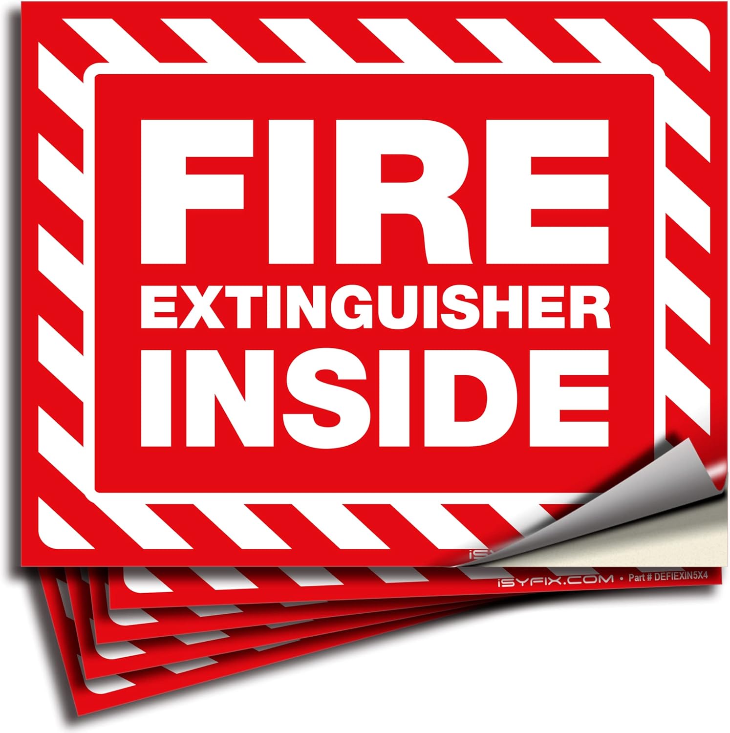 71VX1SLhGpL._AC_SL1500_.jpg iSYFIX Fire Extinguisher Inside Signs Stickers – 5 Pack 5x4 Inch – Self-Adhesive Vinyl Decals, Laminated for UV, Weather, Scratch, Fade Resistance, for Cars, Trailers, Rv's, Trucks and Vehicles - Image 1