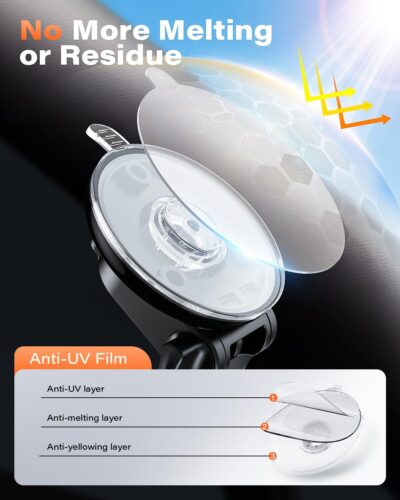 APPS2Car Cell Phone Holder for Car Dashboard Windshield Phone Mount for Car Long Arm Car Phone Holder Mount Strong Suction Cup Anti-Shake Stabilizer Compatible for iPhone, Samsung, All Smartphones - Image 4