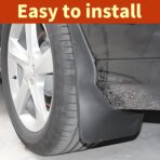 2 Pcs Mud Flaps Splash Guards Mudguards Mudflaps with Hardware Kits Accessories,8.27 Inches X 12.6inches Tire Rear Trim,Universal for Most Cars, Suvs (Black) - Image 6