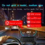 Head Up Display for C2, Obd2 Display With Rpm/ Fuel Consumption/ Water Temperature/ Over-Speed Alarm, Gps Speedometer for Car, Suitable for All Cars - Image 4