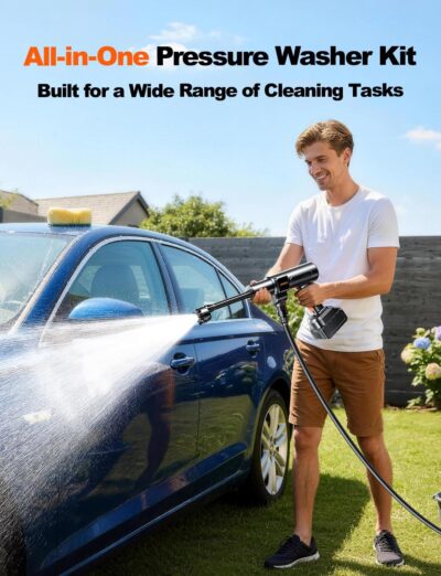 Cordless Pressure Washer, 1880 Max PSI 3.0 GPM Battery Powered Power Washer with Multi-Level Adjustment, 6-in-1 Nozzle & Foam Cannon, Portable Power Cleaner Kit with 32ft Hose for Car & Home - Image 5