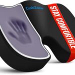 Seat Cushion - Memory Foam Office Chair Cushion for Sciatica, Tailbone & Back Pain Relief - Orthopedic Coccyx Pillow for Car, Airplane, Pregnancy & Long Sitting at Work, Black