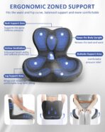 Seat Cushion with Back Support,Lumbar Support Pillow for Office Chair,X Large Memory Foam Chair Cushions for Sciatica Tailbone Pain Relief Coccyx Pad for Wheelchair, Car, Home, Office, Desk - Image 3