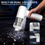 Car Vacuum Cordless: 12000Pa 2 in 1 Handheld Vacuum & Blower - Hand Vacuum Portable Cordless with Led Light, Multi-Nozzles for Car, Home, Office, Pet, Hair White - Image 4