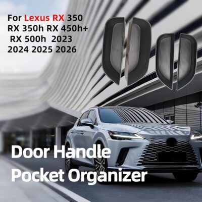 Car Door Handle Pocket Organizer Inserts for Lexus RX 2023 2024 2025 2026 Accessories Car Pocket Organizer Front Rear Door Grab Inner Tray Box (4PCS Black TPE Storage Box-4 Door) (Black) - Image 2