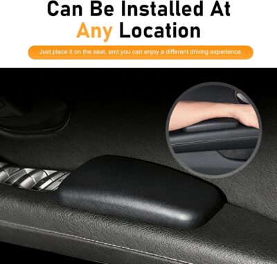 2 PCS Car Arm Rest Elbow Pads,Comfortable Car Arm Rest Cushion with Memory Foam Pad for Arm Support,Universal Car Door Armrest Pad, Universal for Most Cars, Trucks, SUVs (Black) - Image 4