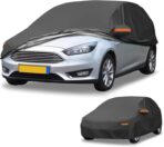 All-Weather Waterproof Car Cover - UV-Resistant Outdoor Full Exterior Protection for Ford Focus Hatchback 2010-2022 Black with Right Side Zipper