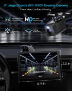 IK5 9" Wireless Apple CarPlay & Android Auto Screen, Portable Car Stereo with 4K Dash Cam & 1080p Backup Camera, Add CarPlay to Any Vehicle, Touchscreen, Mirror Link - Image 9