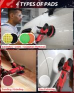 AVID POWER Car Buffer Polisher, 6 Variable Speed 1000-3500 RPM, Rotary Buffer Waxer Kit with 6-inch and 7-Inch Backing Plate, 1200W Car Polisher for Car Detailing, Polishing, Waxing - Image 4