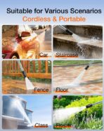 Ikewzbk Cordless Pressure Washer Battery Powered,1800 PSI Cordless Power Washer,4 A Battery*2,5-in-1 Nozzle,3 Power Level,Handheld Portable Pressure Washer for Car Home Patio Driveway Fence Cleaning - Image 6