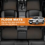 Floor Mats Fits for Honda CR-V 2023 2024 2025(NOT for Hybrid), All Weather Protection TPE Anti-Slip Automotive Floor Liners, Includes 1st and 2nd Row Full Set Liners, Odorless Anti-Slip Mats Black - Image 5
