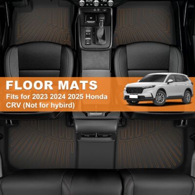 Floor Mats Fits for Honda CR-V 2023 2024 2025(NOT for Hybrid), All Weather Protection TPE Anti-Slip Automotive Floor Liners, Includes 1st and 2nd Row Full Set Liners, Odorless Anti-Slip Mats Black - Image 5