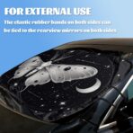 Moth Car Windshield Sunshades Vintage Tarot Sky Moon Stars Witchcraft Front Window Sun ​Shade Blocks UV Rays Sun Visor Protector for Car Sedan Truck SUV Accessories 59" L x 31.5" W - Image 3
