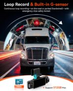 IIWEY N9 5 Channel Dash Cam 360° View, 5.8G WiFi-6 with App, Free 128GB Card, FHD Front & Rear Inside, Left, Right Dash Camera for Car, 12 IR Lights Night Vision, GPS, 24/7 Parking Mode, G-Sensor - Image 5