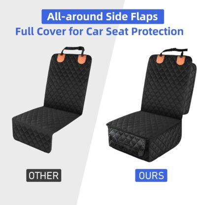 PETICON Front Seat Cover 2 Pack, Full Protection Dog Car Seat Cover with Side Flaps, Nonslip Scratchproof Captain Chair Seat Cover Fits for Cars, Trucks, SUVs, Jeep, Black - Image 3