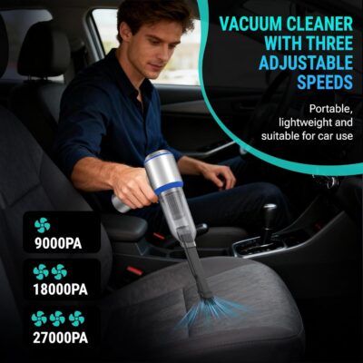 Mini Vacuum Cleaner, 2 in 1 27000PA Brushless Car Vacuum &250000RPM Air Duster 9000mAh Battery Air Blower Wireless Handheld Vacuum for Car,Office and Home (27Kpa) - Image 3