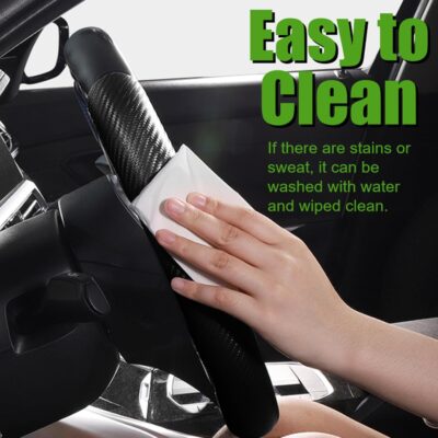 WSSROGY 3 Pack Anti-Skid Segmented Carbon Fiber Car Steering Wheel Cover Protector Universal for Most Car Wheel (Black) - Image 6