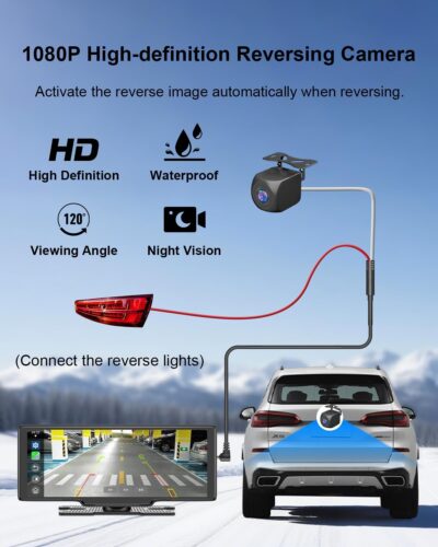 HK5 Carplay Screen for Car, 10.26’’ HD Wireless Apple Carplay & Android Auto Touchscreen with Backup Camera, Car Play Screen iOS 26 Compatible, GPS Navigation/Mirror Link/Siri/FM (No Front Camera) - Image 5