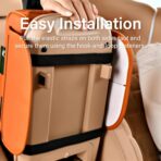 Universal Car Armrest Cover, Microfiber Leather Center Console Organizer with 2 Cup Holders, Tissue Pack & Side Storage Pockets, Black - Image 3