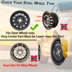 Hubcaps Wheel Covers Replacement R14 Size Hub Cap Universal-Fit Steel Wheel Rim Caps ABS Tire Cover Snap on Most Car Truck SUV Sedan -Set of 4（14-inch，Silver-Black） - Image 3