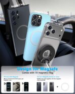 Magnetic Phone Holders for Your Car [89+LBS Suction & 3200gf Magnetic] Magsafe Car Phone Mount, Vacuum Suction Cup Car Mount for iPhone 17 Pro Max Mens Gifts for Birthday Anniversary Father Day - Image 6