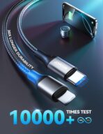 120W Fast Car Charger for iPhone 14 13 12 11-17 Pro Max Plus Mini SE XR XS X 8 7 6, iPad, PD 100W Super Fast Charging & Ultra-Compact Adapter Cigarette Lighter with [USB L Cable to USB C] and USB-C&A - Image 6