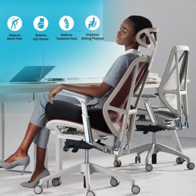 Benazcap Memory Foam Seat Cushion for Office Chair, Ergonomic Chair Cushions for Tailbone Pain Relief, Sciatica & Back Support, Office Chair Cushion & Car Seat Cushion - Image 6