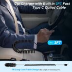 Android Car Charger Fast Charging Cord Type C 3.4A USB C Cigarette Lighter Adapter with Coiled Cable for Samsung Galaxy S26 S25 S24 S23 Z Flip 7 6 5 4 3 Z Fold 7 6 5 4 A17 A16 A35 A25 A15 A54 A14 A53 - Image 6