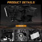 Chrome LED Daytime Running Light Headlights Assembly Compatible with 2019 2020 2021 2022 2023 2024 Dodge Ram 2500 3500 With bulb Right Passenger Side Headlamp OE 68360180AC - Image 6