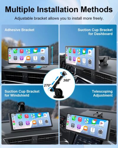 HK5 Carplay Screen for Car, 10.26’’ HD Wireless Apple Carplay & Android Auto Touchscreen with Backup Camera, Car Play Screen iOS 26 Compatible, GPS Navigation/Mirror Link/Siri/FM (No Front Camera) - Image 7