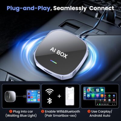 2-in-1 Wireless Apple CarPlay&Android Auto Adapter 2026, Magic AI Box Streaming Dongle Support Netflix/YouTube, Plug&Play, Car Play Wireless Adapter, Only Fit for Cars with Wired CarPlay/Android Auto - Image 5