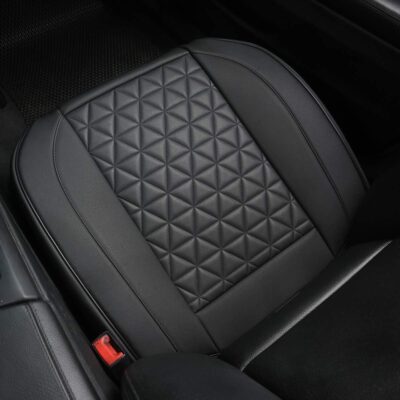 Black Panther Luxury Faux Leather Car Seat Cover Front Bottom Seat Cushion Cover, Anti-Slip and Wrap Around The Bottom, Fits 95% of Vehicles - 1 Piece,Black - Image 2