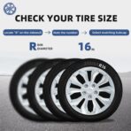 Gloss Silver 16-inch Universal Wheel Covers Hubcaps for Rims - Set of 4 | Snap-on Design Fits Sedans, SUV, Truck, Van 2000-2026 | Steel Wheels Only | 90 Sec Install No Tools - Image 3