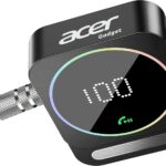 Acer Gadget Bluetooth Receiver for Car/Home/Wired Headphones, 3.5mm AUX, Drive & Listen Wirelessly, 16H Battery, Noise Cancellation, Auto Connect & Dual Pairing - Black