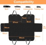 Mancro Dog Hammock for Car, 2025 Upgraded 600D Heavy Duty Waterproof & Scratch-Resistant Dog Car Seat Cover, Back Seat Pet Cover for Dogs with Sedan, Trucks and SUVs, Standard, All Black - Image 5